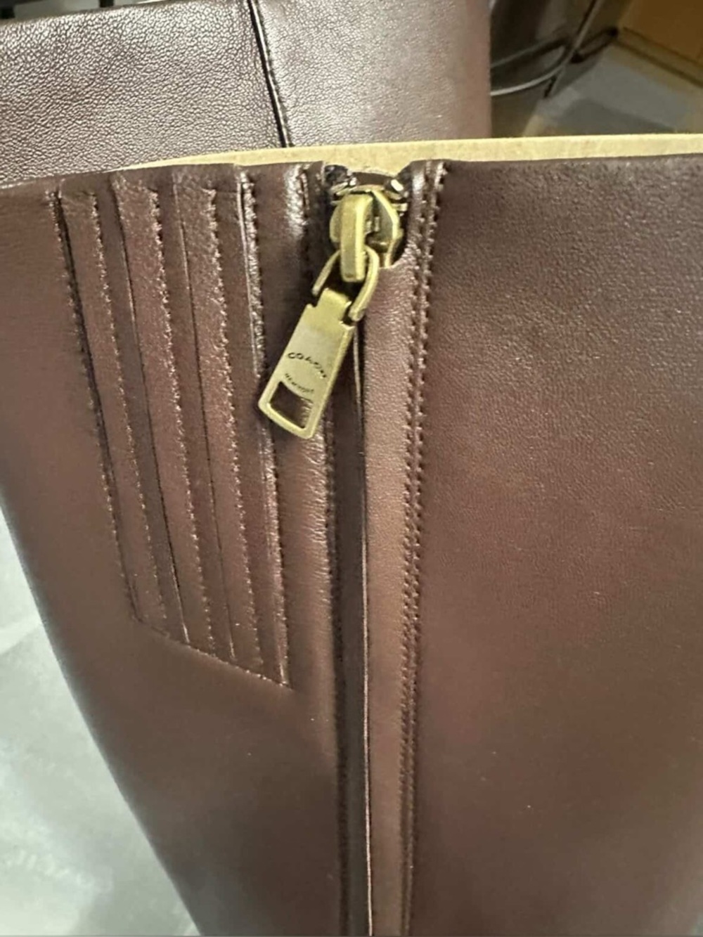 Coach Requel Boots Brown leather size US 8 New in box 398$ - Picture 6 of 9